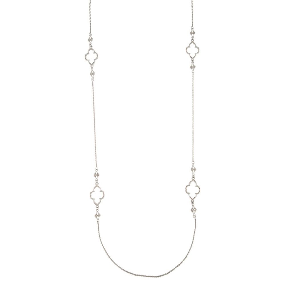 ARMENTA DIAMOND 1.36 CTW STERLING SILVER 925 SCROLL STATION NECKLACE